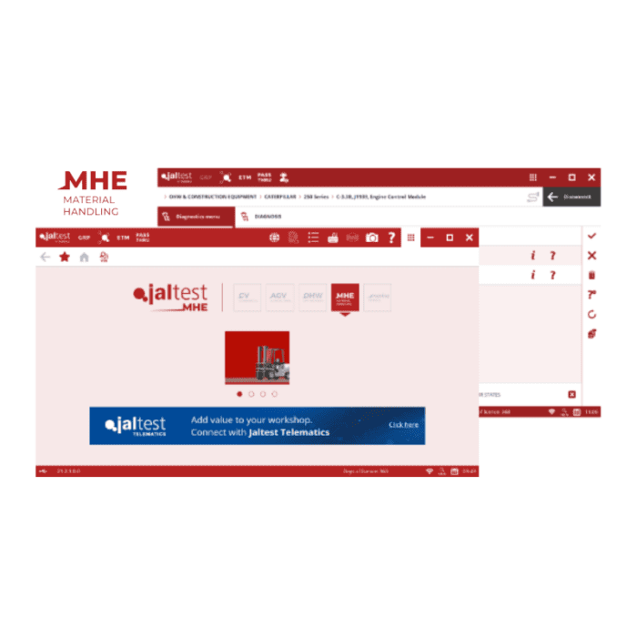 jaltest mhe software interface