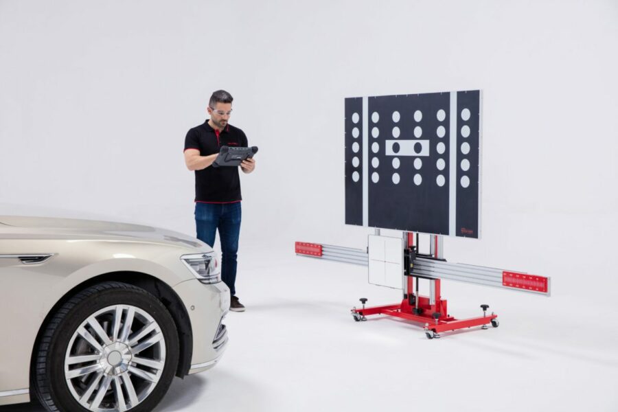 Autel-employee-working-with-ADAS-system-for-proper-calibration-1200×800 Autel employee working with ADAS Calibration System