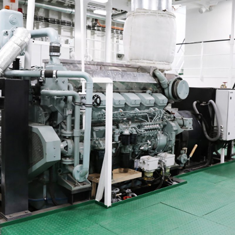 commercial boat engine being built
