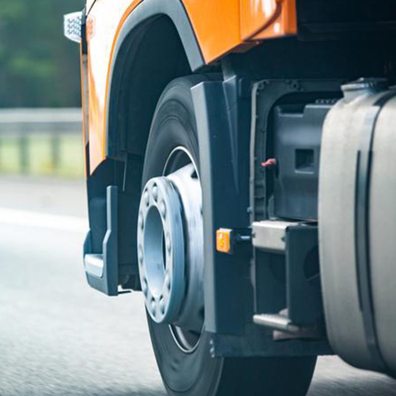 orange semi truck